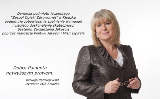 Jadwiga Radziejewska ponownie dyrektorem szpitala w Kłodzku