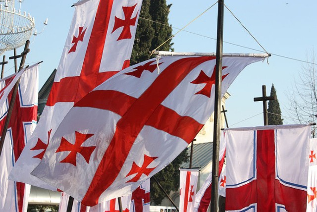 Gruzińskie flagi.