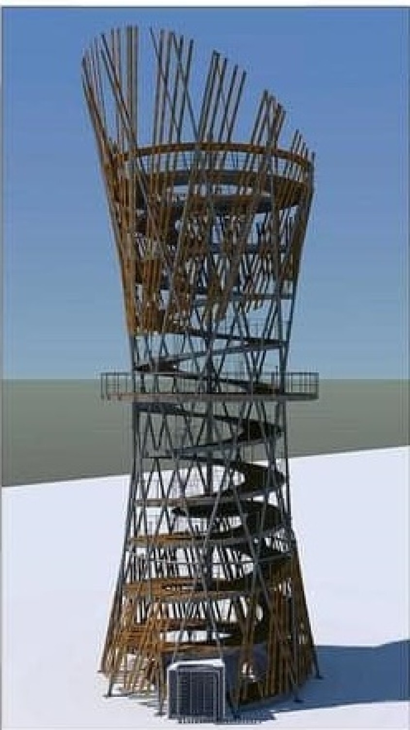 Trwa przygotowywanie wieży do montażu na Wzgórzu Gedymina w...