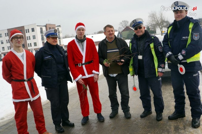 Policjanci i mikołaje łapali kierowców w Żorach - ZDJĘCIA