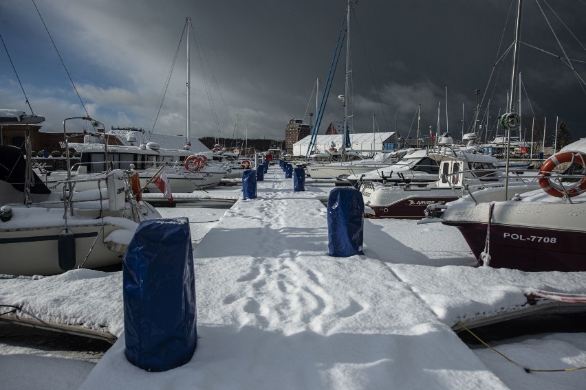 Dokładnie dwa lata temu: taka zima w Porcie Jachtowym w Kołobrzegu. Chwilę później znowu sypnęło