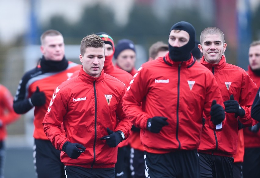 Piłkarze GKS Tychy na pierwszym treningu w 2019 r.