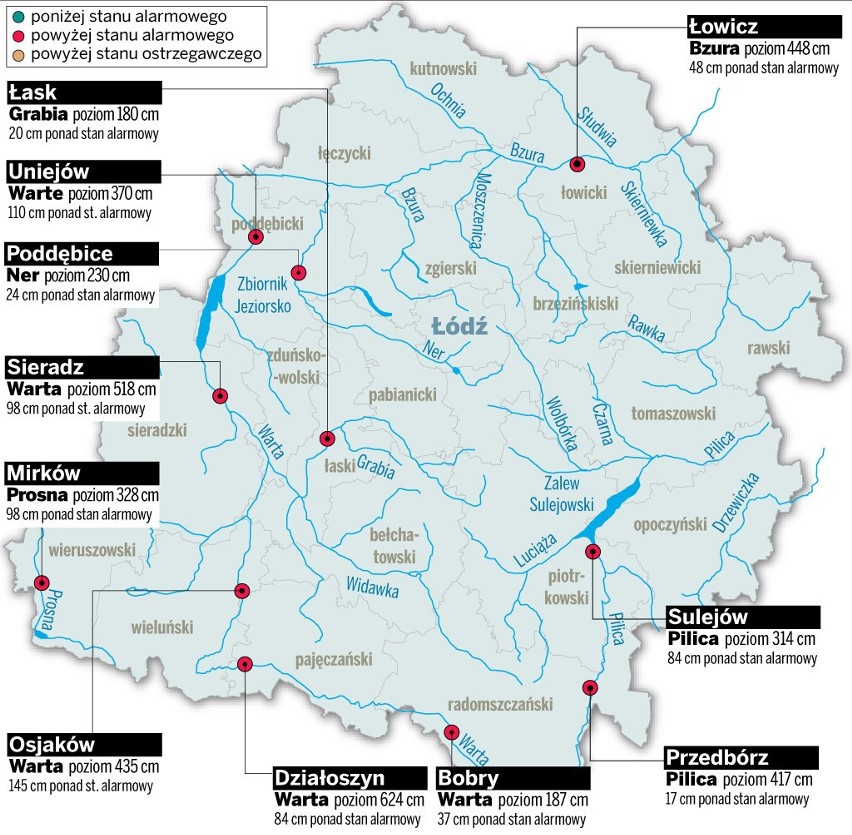 Zagrożenie powodziowe w województwie łódzkim