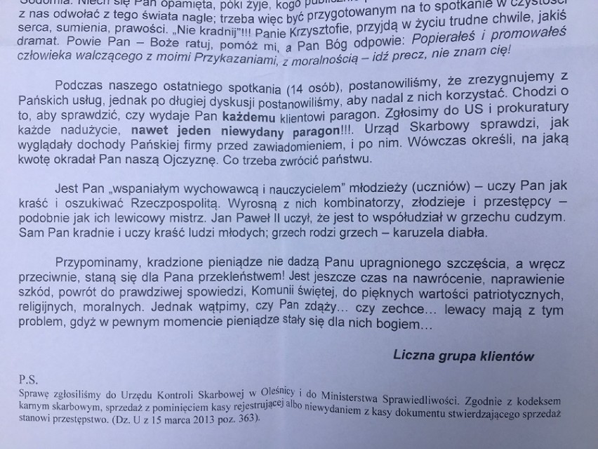 Syców: Ryszard Kacyna i Krzysztof Dukiewicz otrzymali pogróżki od zwolenników Andrzeja Dudy