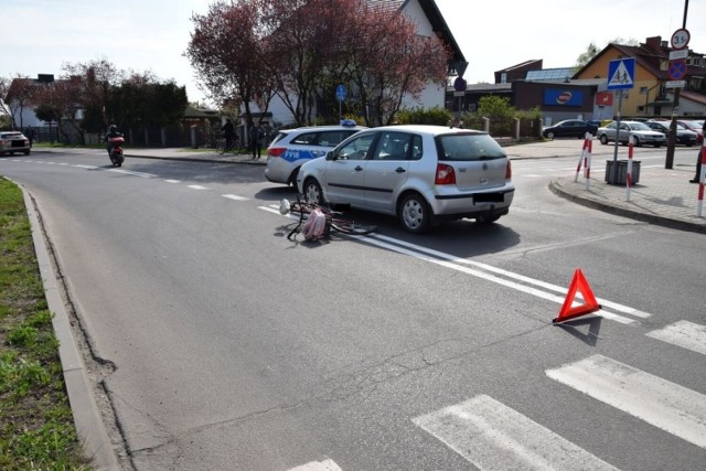 Rowerzystka potrącona została na przejściu dla pieszych w Bełchatowie