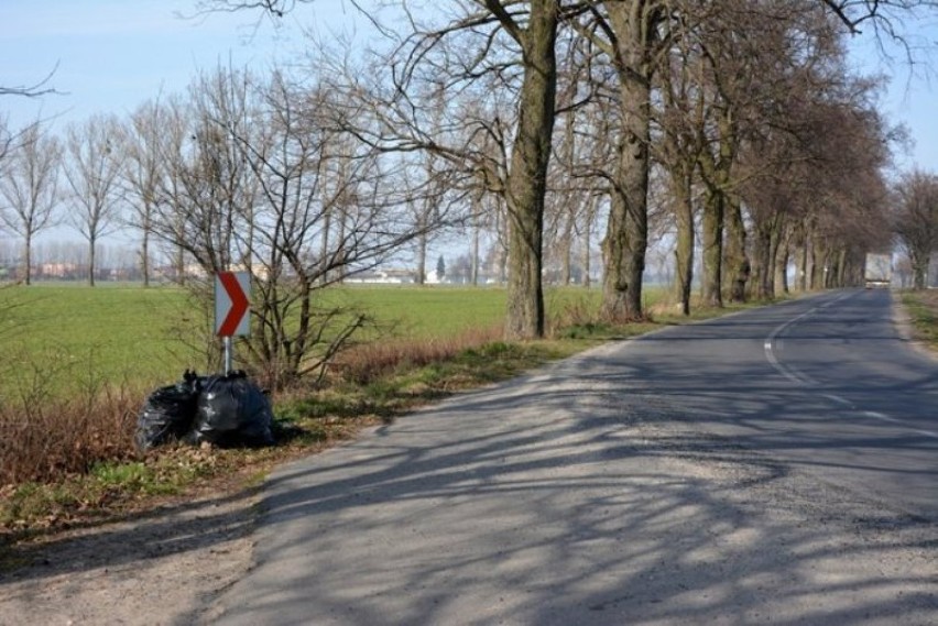 Śmieci przy drogach w powiecie kościańskim