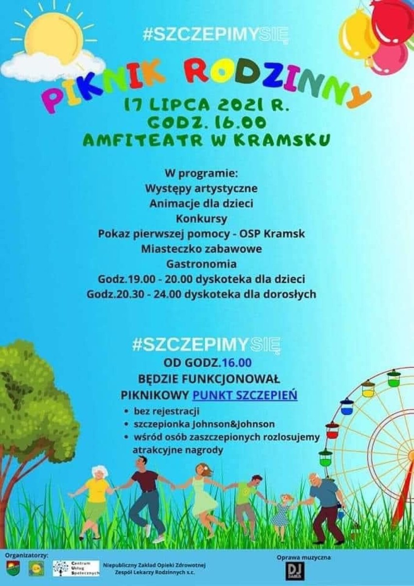Plakat promujący Piknik Rodzinny w Kramsku