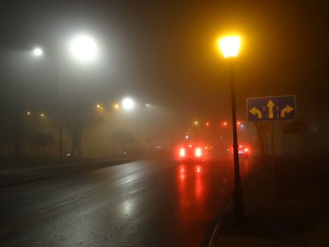 Gęsta mgła spowiła miasto.