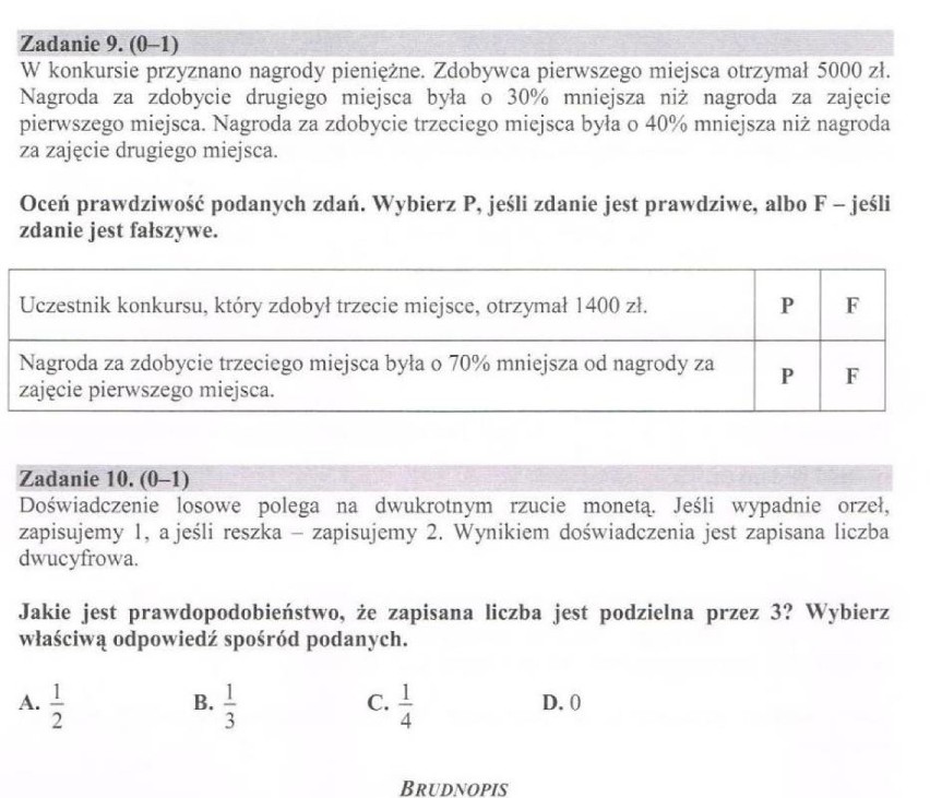 Egzamin Gimnazjalny 2015 arkusze matematyka