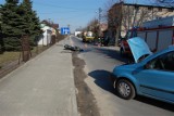 Wypadek motocyklisty na Wolskiej [zdjęcia]
