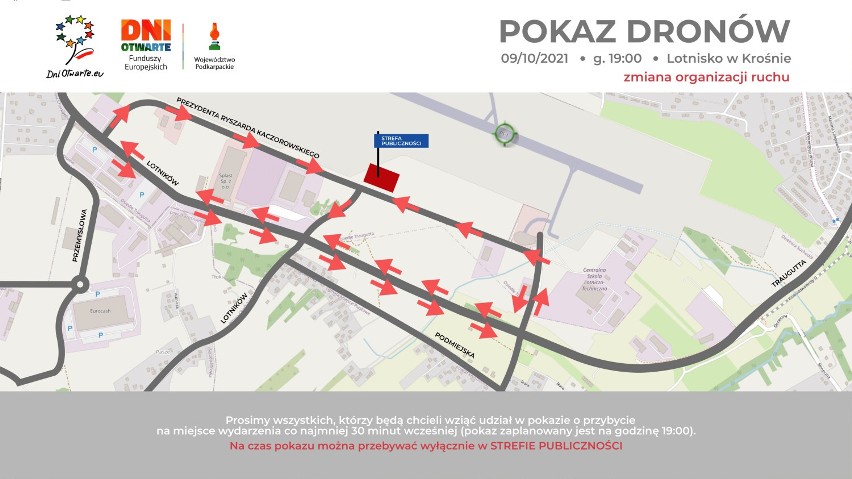 Wyjątkowy pokaz na lotnisku w Krośnie. Drone Show i prezentacja samochodów wyścigowych