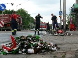 Na ulicy Łódzkiej w Kaliszu z tira wypadły skrzynki piwa. Browar lał się po jezdni. ZDJĘCIA
