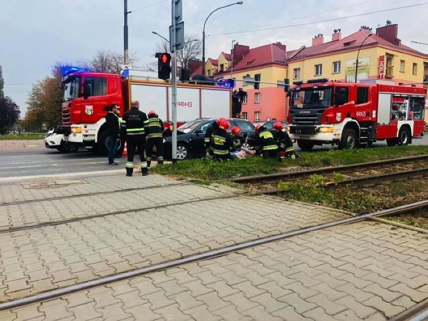 Wypadek w Dąbrowie Górniczej w rejonie skrzyżowania...