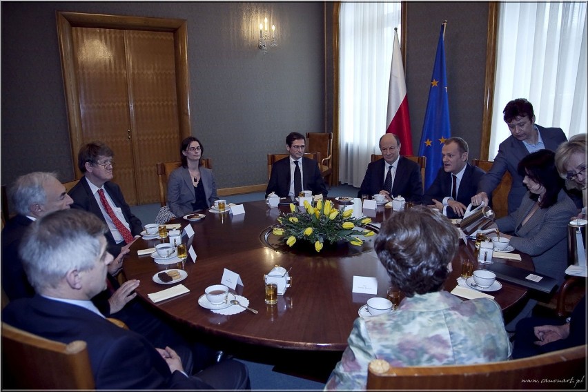 Premier Tusk i Dominique Strauss-Kahn.Fot. Dariusz Bartosiak