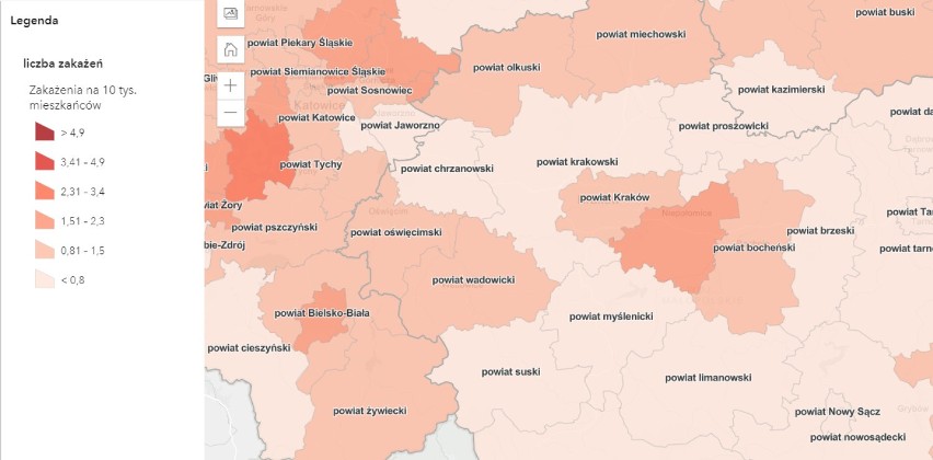 Małopolska zachodnia. 54 nowe przypadki zakażenia koronawirusem w regionie. Jedna osoba z COVID 19 zmarła