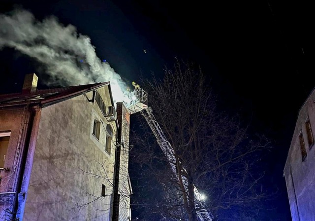 Pożar sadzy ul. Kcyńska w Damasławku