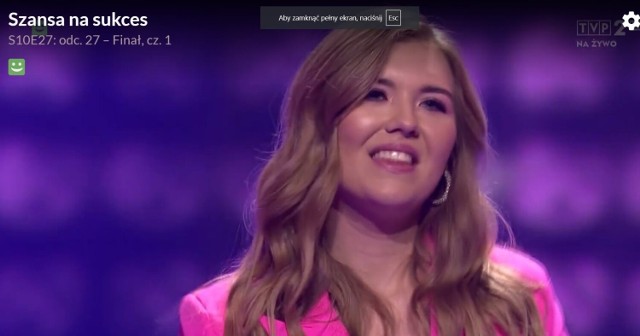 Alicja Deicka z Lubienia Kujawskiego zaśpiewała w finale "Szansy na Sukces"