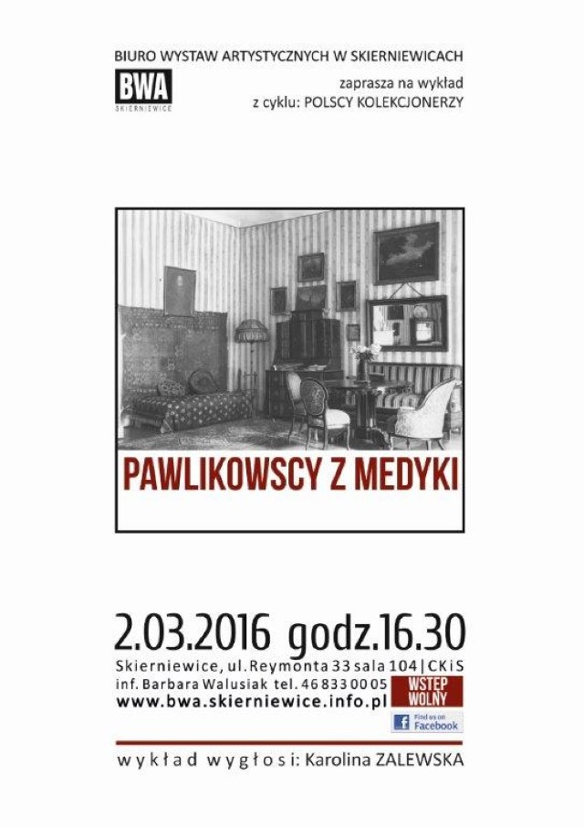 Kolejny wykład o sztuce w skierniewickim BWA odbędzie się w środę 2 marca. Wykład z cyklu „Polscy kolekcjonerzy” wygłosi Karolina Zalewska.
