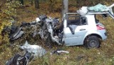 Tragiczny wypadek na drodze Nowa Sól - Stany. Renault uderzyło w drzewo. Kierowca zginął na miejscu