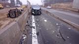 Wypadek na DK1 w Wikłowie:  Zderzyły się trzy samochody. Dwie osoby trafiły do szpitala ZDJĘCIA