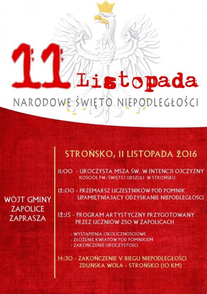 Święto Niepodległości w gminie Zapolice - zapowiedź