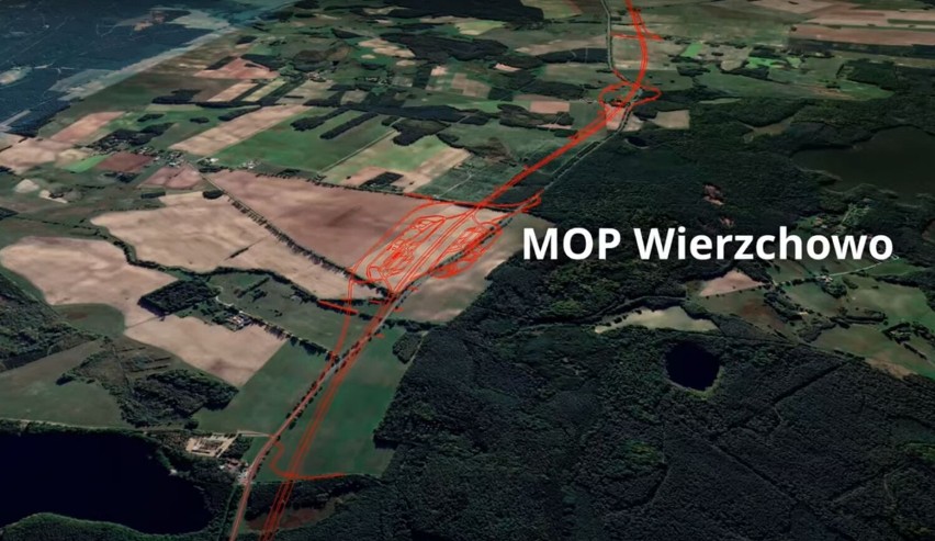 Lokalizacja MOP Wierzchowo na trasie S11 koło Szczecinka