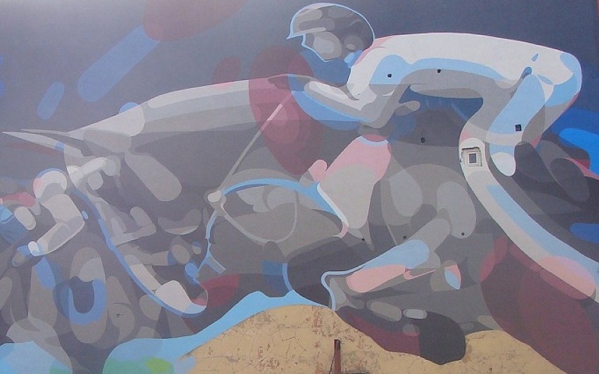 Fragment muralu, który powstał przy współpracy Etam Crew i Sat-One