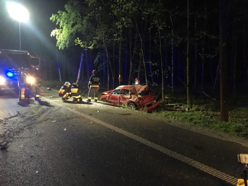 Nocny wypadek na K92 w okolicach Sępolna