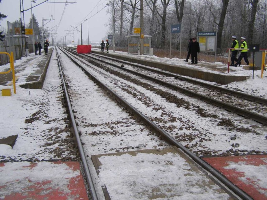 Wypadek na torach w Krasnołęce koło Malborka. Mężczyzna został śmiertelnie potrącony przez pociąg [10.02.2018]
