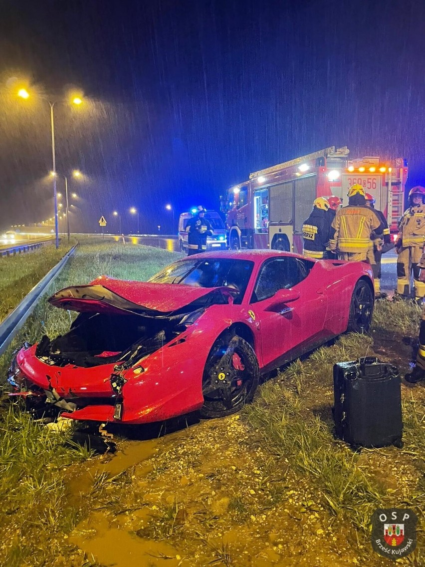 Wypadek Ferrari pod Włocławkiem