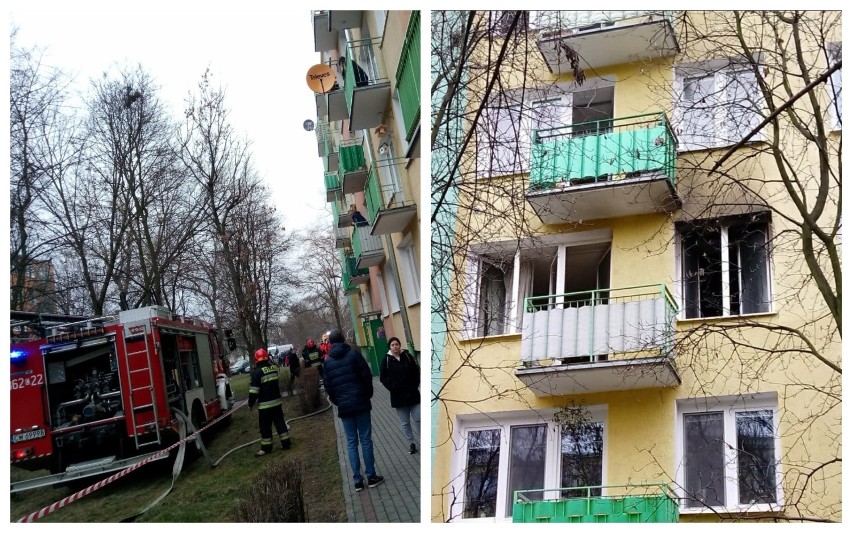 Pożar mieszkania na ulicy Wienieckiej we Włocławku [zdjęcia]