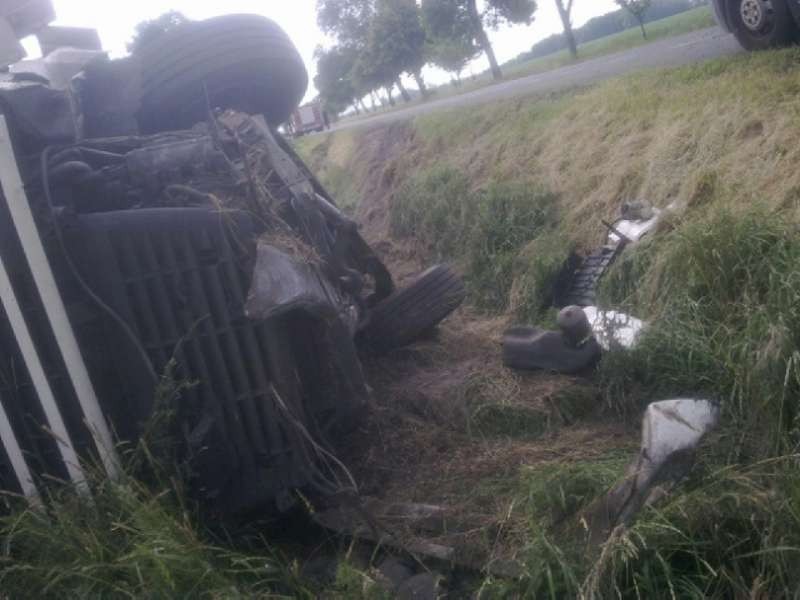 Wypadek w Ludwinie na drodze krajowej nr 11