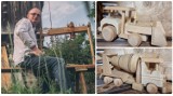 Nowica. Drewniane zabawki od Piotra Michniaka - betoniarka, cysterna, koparka, którymi chcą bawić się wszystkie dzieci