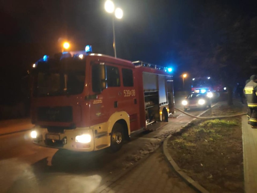 Nocny pożar samochodów osobowych w Warcie [zdjęcia]