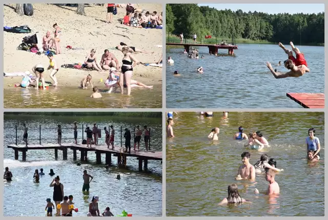 Plaża nad jeziorem Czarnym we Włocławku, 18 czerwca 2021 roku.