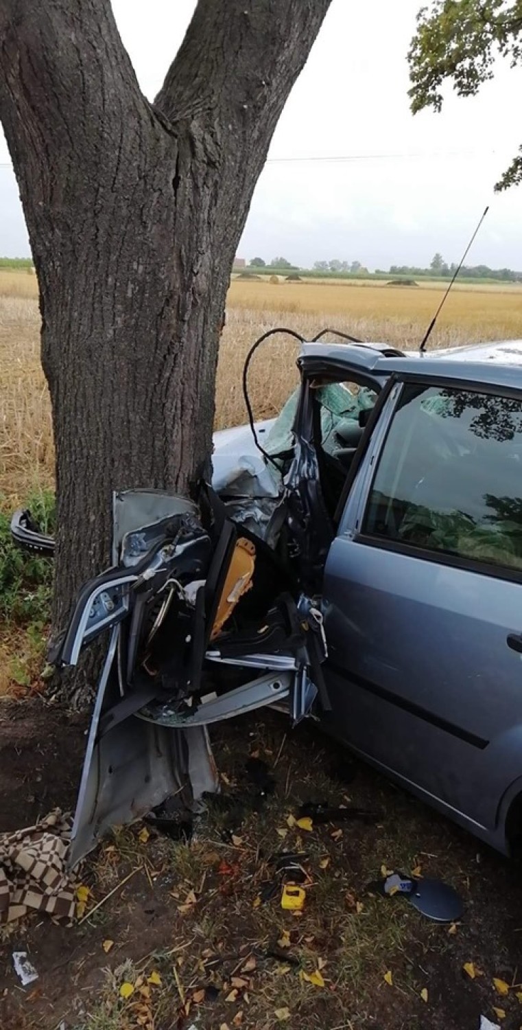 Z AKCJI: Groźny wypadek na drodze powiatowej z Dobrzycy do Koźmina Wlkp. [ZDJĘCIA]