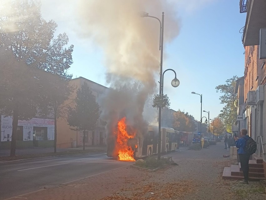 Pożar autobusu na Bytomskiej