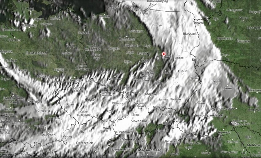 Mapa satelitarna IMGW - stan na wtorek 27 czerwca rano
