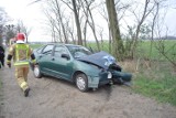 Wypadek między Łęgiem a Sosnowcem. Samochód uderzył w drzewo. W aucie było dziecko