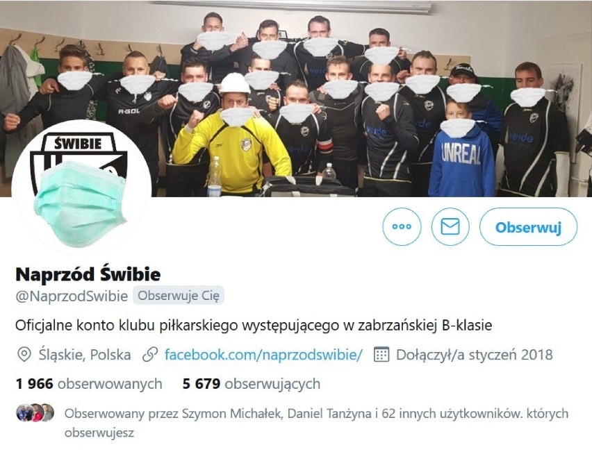 9. miejsce: Naprzód Świbie - 5.679 obserwujących

Opis konta...