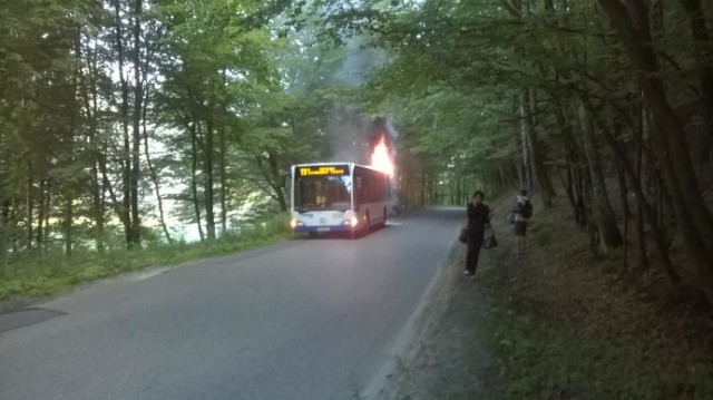 Pożar autobusu w Gdyni