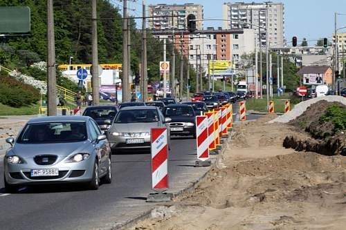 Ulica Wielkopolska podczas remontu