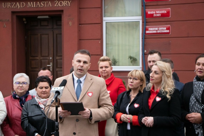 Na rynku w Żorach odbyła się prezentacja kandydatów Koalicji...