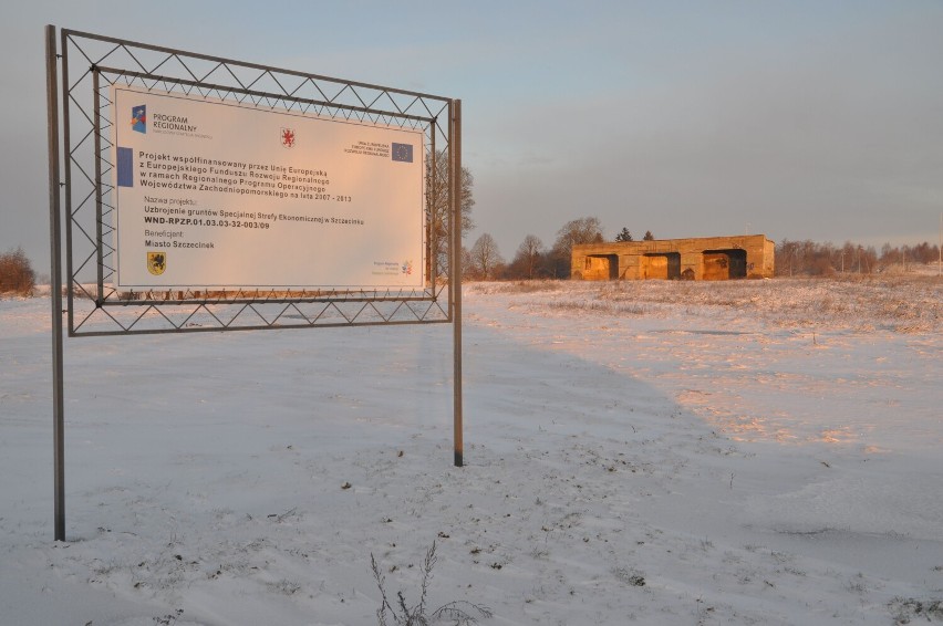 Strefa ekonomiczna w Szczecinku w zimowej scenerii