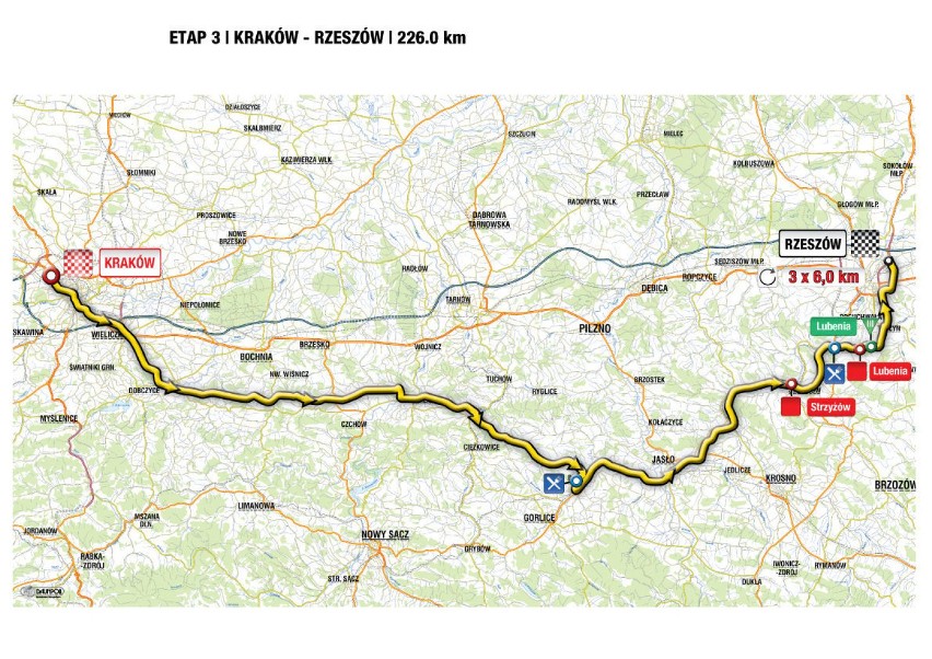 Mapka III etapu 70 Tour de Pologne