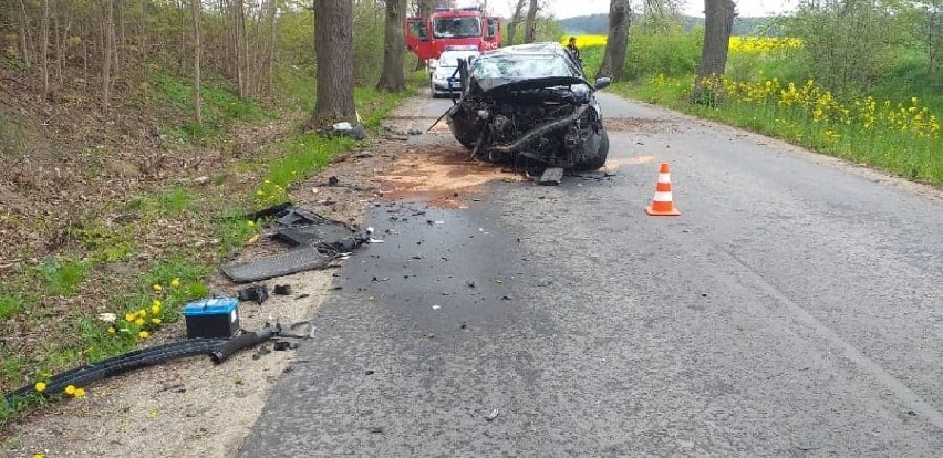 Wypadek na drodze wojewódzkiej nr 234 w Gogolewie niedaleko Gniewa ZDJĘCIA