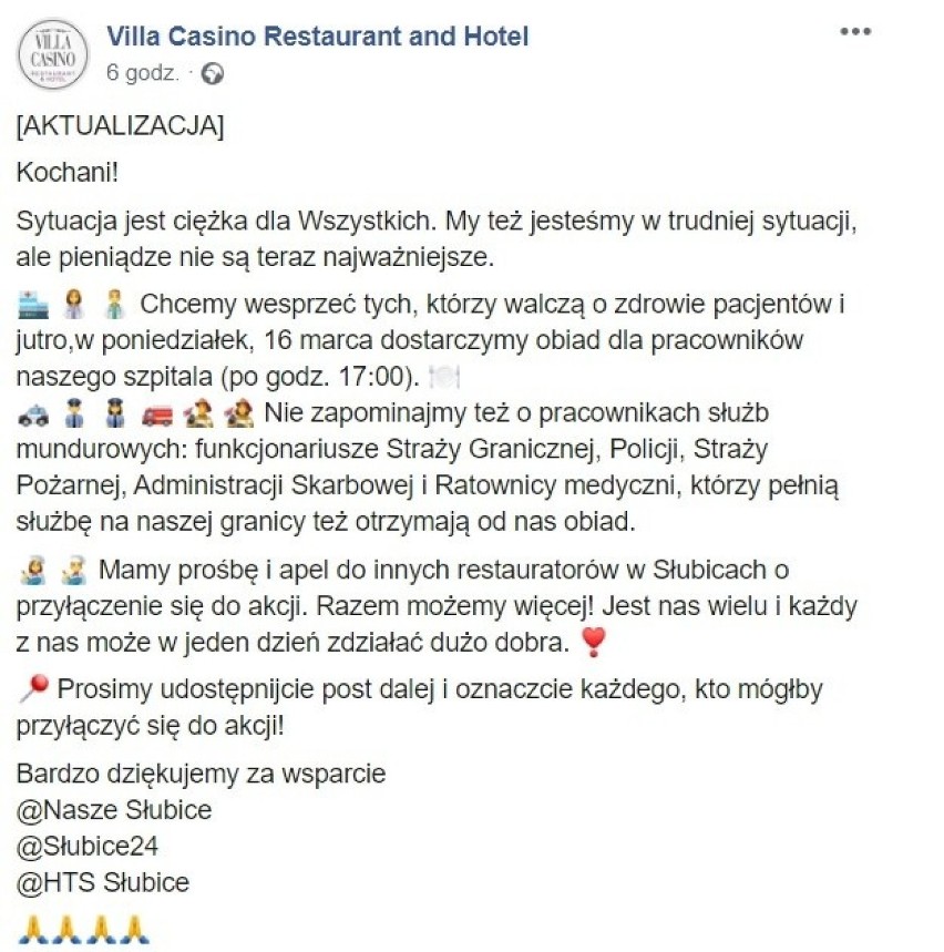 Villa Casino Restaurant and Hotel zadba o pełne żołądki...
