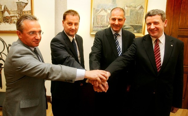 Długoletni prezydenci: Piotr Roman, Robert Raczyński, Rafał Dutkiewicz i Wojciech Murdzek