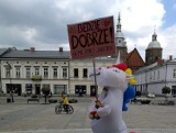 Mr Prince Unicorn. Wesoły jednorożec na ulicach Nowego Sącza przepędza koronawirusa. „Będzie dobrze!” 