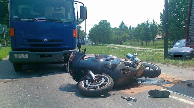 Kierowca motocykla trafił do szpitala po wypadku, do jakiego ...